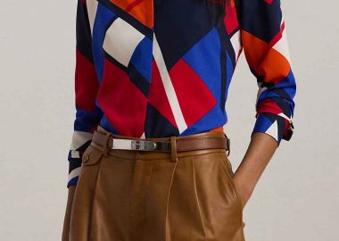 Lauren Ralph Lauren γυναικείο πουκάμισο crepe με print Straight Fit - 200957048001 Πολύχρωμο - LAUREN RALPH LAUREN - 
