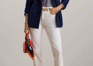 Lauren Ralph Lauren γυναικείο τζιν παντελόνι ψηλόμεσο - 200957695001 Λευκό - LAUREN RALPH LAUREN - 