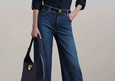 Lauren Ralph Lauren γυναικείο τζιν παντελόνι ψηλόμεσο cropped - 200973246001 Denim Blue - LAUREN RALPH LAUREN - 