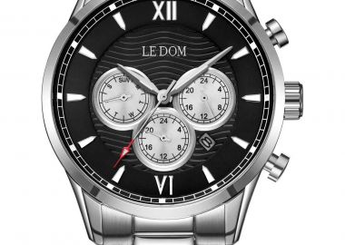 LE DOM Aviator Dual Time - LD.1498-1, Silver case with Stainless Steel Bracelet - Le Dom - 