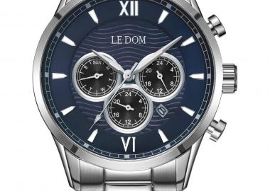 LE DOM Aviator Dual Time - LD.1498-2, Silver case with Stainless Steel Bracelet - Le Dom - 