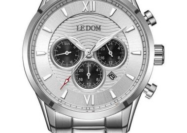 LE DOM Aviator Dual Time - LD.1498-3, Silver case with Stainless Steel Bracelet - Le Dom - 