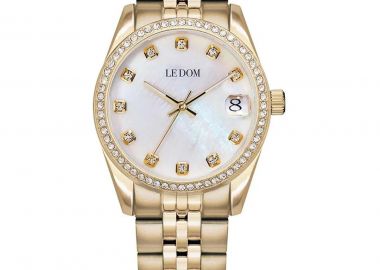 LE DOM Dhalia Crystals - LD.1504-3, Gold case with Stainless Steel Bracelet - Le Dom - 
