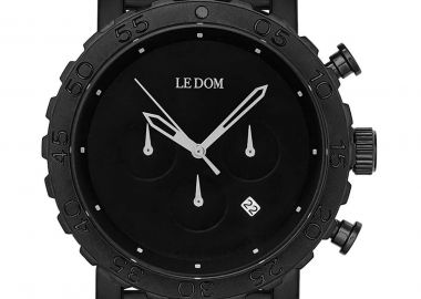 LE DOM Pilot Chronograph - LD.1496-1, Black case with Stainless Steel Bracelet - Le Dom - 