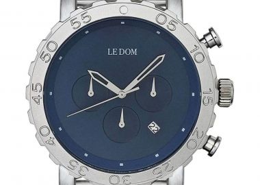 LE DOM Pilot Chronograph - LD.1496-3, Silver case with Stainless Steel Bracelet - Le Dom - 