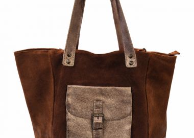 leather suede tote τσάντα Bohéme - PerfectDress.gr - 