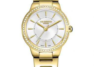 LEE COOPER Crystals Ladies - LC08295.130 , Gold case with Metal Bracelet - Lee Cooper - 