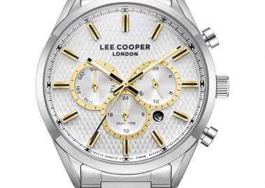 LEE COOPER Dual Time Men's - LC08153.330, Silver case with Metal Bracelet - Lee Cooper - 