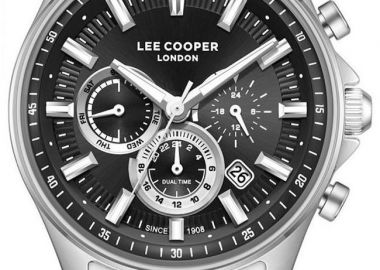 LEE COOPER Dual Time Men's - LC08213.350, Silver case with Metal Bracelet - Lee Cooper - 