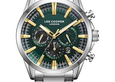 LEE COOPER Dual Time Men's - LC08305.370, Silver case with Metal Bracelet - Lee Cooper - 