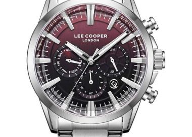 LEE COOPER Dual Time Men's - LC08305.380, Silver case with Metal Bracelet - Lee Cooper - 