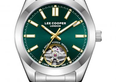 LEE COOPER Men's Open Heart Automatic - LC08228.370, Silver case with Metal Bracelet - Lee Cooper - 