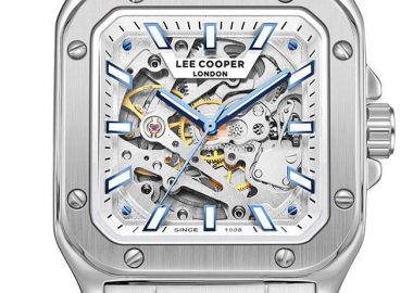LEE COOPER Men's Skeleton Automatic - LC08198.330, Silver case with Metal Bracelet - Lee Cooper - 