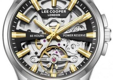 LEE COOPER Men's Skeleton Automatic- LC08311.250, Silver case with Metal Bracelet - Lee Cooper - 