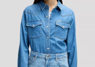 Lee γυναικείο denim πουκάμισο με τσέπες 