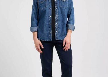 Lee® ανδρικό chino παντελόνι Regular Fit - 112370606 Μπλε Σκούρο - LEE - 