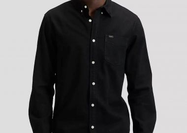 Lee® ανδρικό πουκάμισο button down με τσέπη Regular Fit - 112376555 Μαύρο - LEE - 
