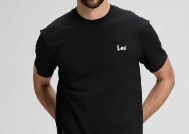 Lee® ανδρικό T-shirt με κεντημένο λογότυπο Regular Fit - 112376492 Μαύρο - LEE - 