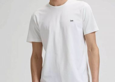 Lee® ανδρικό T-shirt με κεντημένο λογότυπο Regular Fit - 112376605 Λευκό - LEE - 