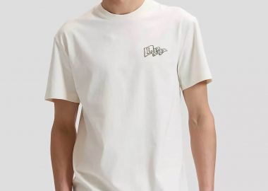 Lee® ανδρικό T-shirt με logo flag print Regular Fit - 112376394 Υπόλευκο - LEE - 