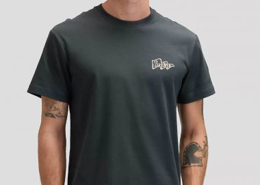 Lee® ανδρικό T-shirt με logo flag print Regular Fit - 112376473 Ανθρακί - LEE - 