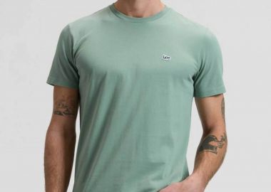 Lee® ανδρικό T-shirt με logo print Regular Fit - 112376466 Πράσινο Ανοιχτό - LEE - 
