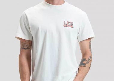 Lee® ανδρικό T-shirt με λογότυπο και lettering στο πίσω μέρος Relaxed Fit 
