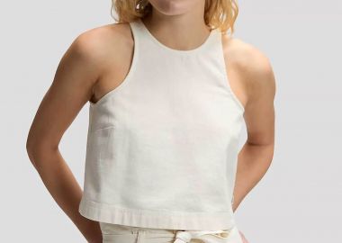 Lee® γυναικείο denim τοπ Boxy Fit - 112378260 Υπόλευκο - LEE - 