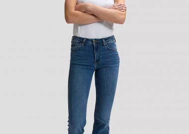 Lee® γυναικείο τζιν παντελόνι πεντάτσεπο Flare Fit - 112376976 Denim Blue - LEE - 