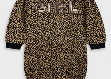 Λεοπάρ φούτερ φόρεμα - ΜΑΥΡΟ 15-125341-7 - energiers - 