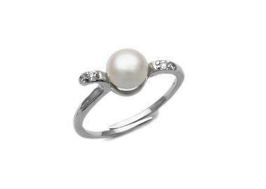 Λεπτό δαχτυλίδι με μαργαριτάρι από Ασήμι 925 DA147 - Asimenio - 