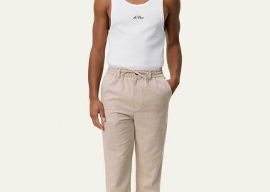 Les Deux ανδρικό παντελόνι casual με ελαστική μέση Regular Tapered Fit 