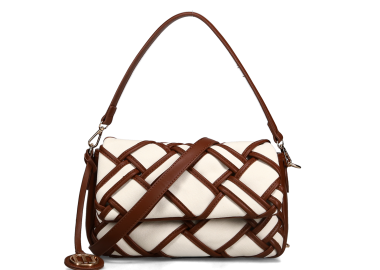 Λευκή καφέ τσάντα ώμου - LOVE TO LOVE by GAI MATTIOLO - 