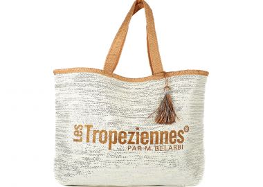 Λευκή ψάθινη τσάντα ώμου - LES TROPEZIENNES - 