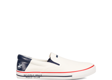 Λευκό ανδρικό slip-on παπούτσι - BEVERLY HILLS POLO CLUB - 