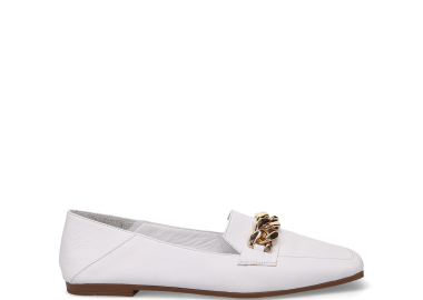 Λευκό δερμάτινο μοκασίνι - MIGATO - 