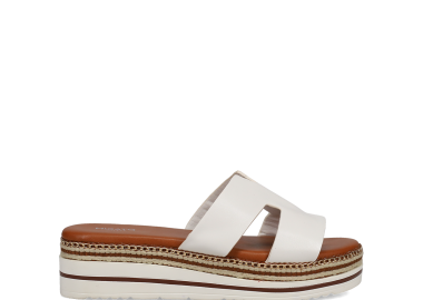 Λευκό flatform σανδάλι - CAMILLE - 