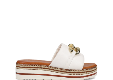 Λευκό flatform σανδάλι - CAMILLE - 