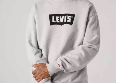 Levi's® ανδρική μπλούζα φούτερ με λογότυπο Relaxed Fit - 000MS0013 Γκρι - LEVI'S - 