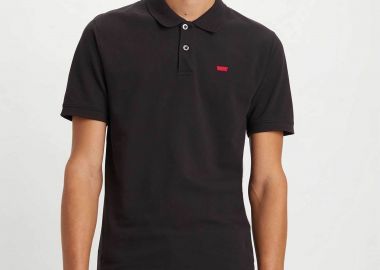 Levi's® ανδρική μπλούζα πόλο με ανάγλυφο λογότυπο Slim Fit - A48420015 Μαύρο - LEVI'S - 