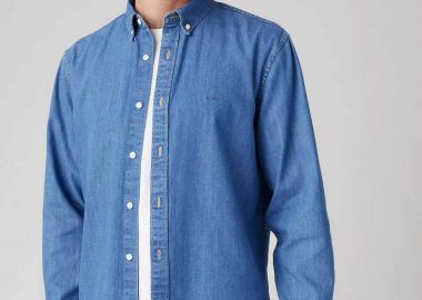 Levi's® ανδρικό denim πουκάμισο button down με λογότυπο Relaxed Fit 