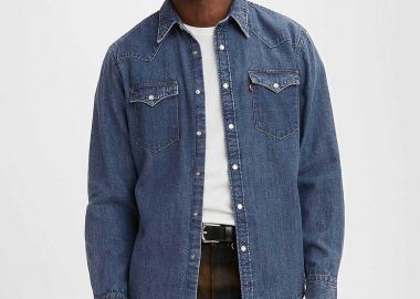Levi's® ανδρικό denim πουκάμισο Dark Blue Stonewash Standard Fit 