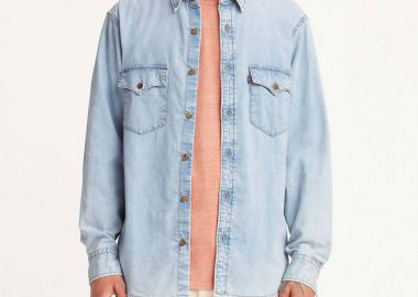 Levi's® ανδρικό denim πουκάμισο μονόχρωμο με flap τσέπες μπροστά Relaxed fit - A191900-15 Denim Blue Ανοιχτό - LEVI'S - 