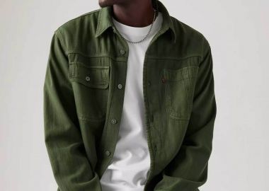 Levi's® ανδρικό denim πουκάμισο μονόχρωμο Relaxed Fit - A72240013 Κυπαρισσί - LEVI'S - 
