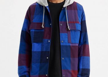 Levi's® ανδρικό overshirt με καρό σχέδιο και κουκούλα Relaxed Fit 