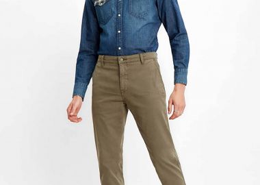Levi's® ανδρικό παντελόνι chino μονόχρωμο Regular Fit - 171960169 Λαδί - LEVI'S - 