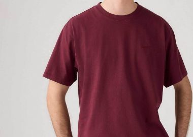 Levi's® ανδρικό T-shirt με λογότυπο στο στήθος Relaxed Fit - A06370166 Μπορντό - LEVI'S - 