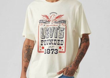 Levi's® ανδρικό T-shirt με print και λογότυπο Relaxed Fit - 161431924 Εκρού - LEVI'S - 