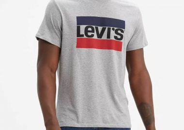 Levi's® ανδρικό T-shirt μονόχρωμο με graphic print Standard Fit - 396360002 Γκρι - LEVI'S - 