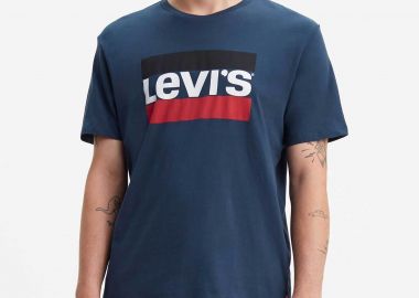 Levi's® ανδρικό T-shirt μονόχρωμο με graphic print Standard Fit - 396360003 Μπλε Σκούρο - LEVI'S - 